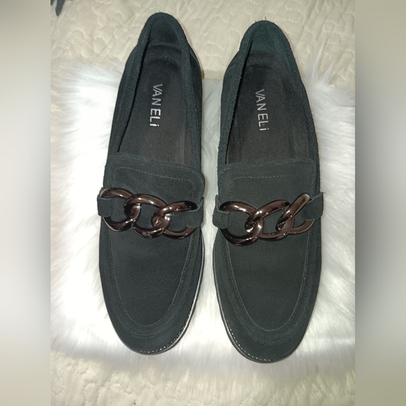 VANELi Black Loafers with Chain Detail - Picture 2 of 6